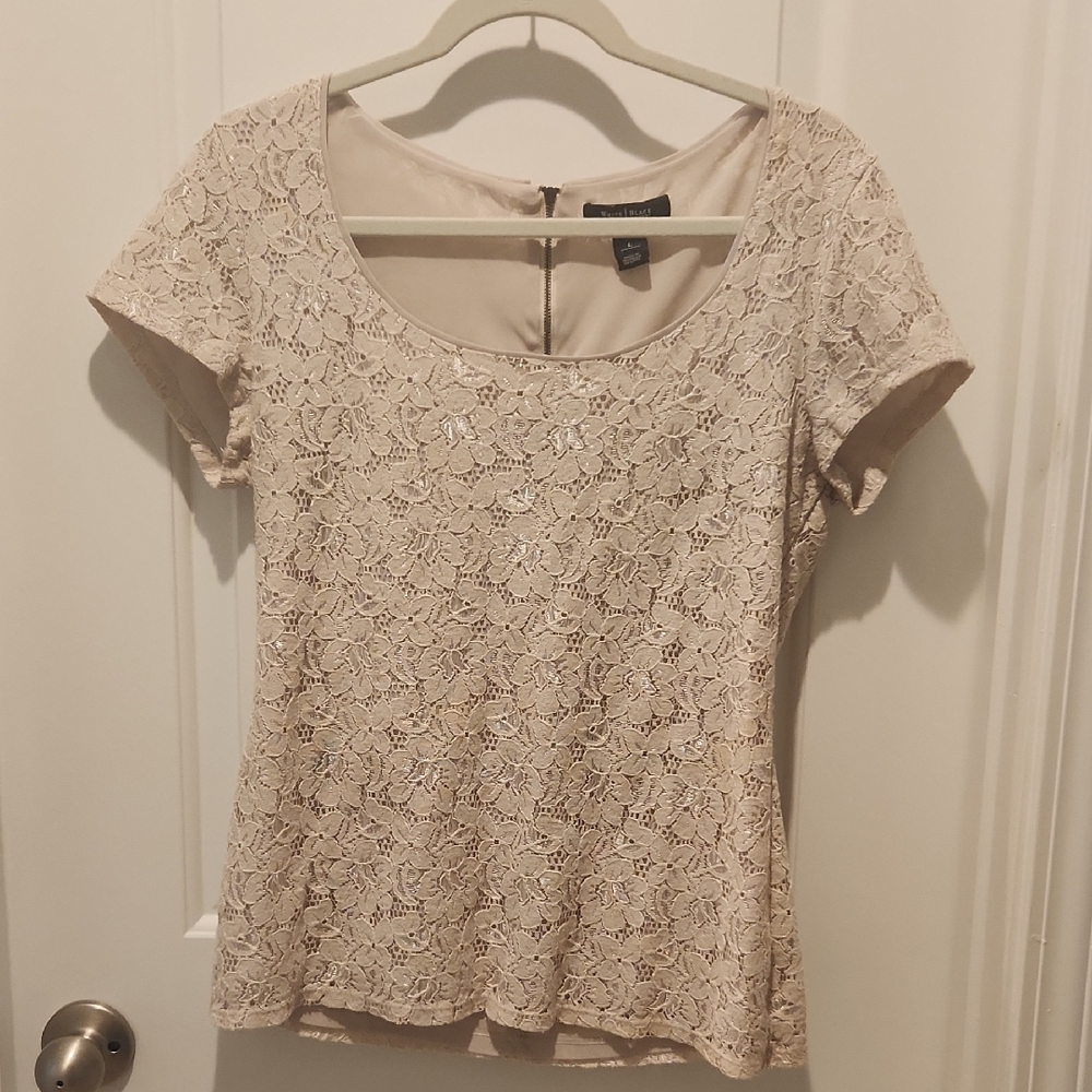 Elegant Cream Lace Top